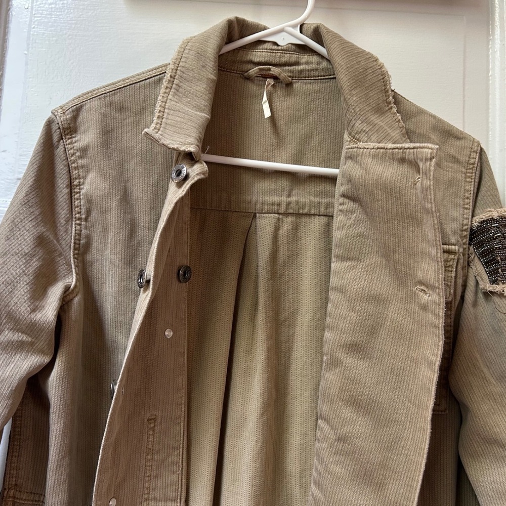 Free People Utility Oversized Military Jacket Shacket Size Small - Picture 11 of 13